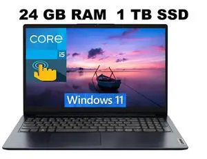 Lenovo Ideapad 1i 15 Laptop, 15.6" FHD (1920 x 1080) Touchscreen, Intel Core i5-1334U 10-Core Processor, Intel Iris Xe Graphics, 24GB DDR4 1TB PCIe SSD, Wi-Fi 6, + BT5.1, Windows 11 Lenovo Ideapad 1i 15 Laptop, 15.6" FHD (1920 x 1080) Touchscreen, Intel Core i5-1334U 10-Core Processor, Intel Iris Xe Graphics, 24GB DDR4 1TB PCIe SSD, Wi-Fi 6, + BT5.1, Windows 11