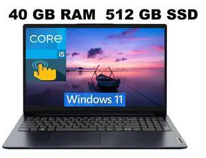 Lenovo Ideapad 1i 15 Laptop, 15.6" FHD (1920 x 1080) Touchscreen, Intel Core i5-1334U 10-Core Processor, Intel Iris Xe Graphics, 40GB DDR4 512GB PCIe SSD, Wi-Fi 6, + BT5.1, Windows 11 Lenovo Ideapad 1i 15 Laptop, 15.6" FHD (1920 x 1080) Touchscreen, Intel Core i5-1334U 10-Core Processor, Intel Iris Xe Graphics, 40GB DDR4 512GB PCIe SSD, Wi-Fi 6, + BT5.1, Windows 11