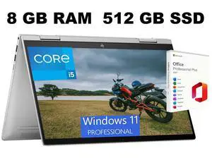 HP Envy x360 2-in-1 14 Laptop, 14" FHD Touchscreen, Intel Core i5-1335U 10-Core Processor, Intel Iris Xe Graphics, 8GB DDR4 512GB PCIe SSD, Backlit KB, Windows 11 Pro ,Office 2021 License HP Envy x360 2-in-1 14 Laptop, 14" FHD Touchscreen, Intel Core i5-1335U 10-Core Processor, Intel Iris Xe Graphics, 8GB DDR4 512GB PCIe SSD, Backlit KB, Windows 11 Pro ,Office 2021 License