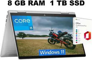 HP Envy x360 2-in-1 14 Laptop, 14" FHD Touchscreen, Intel Core i5-1335U 10-Core Processor, Intel Iris Xe Graphics, 8GB DDR4 1TB PCIe SSD, Backlit KB, Windows 11 Home ,Office 2021 License HP Envy x360 2-in-1 14 Laptop, 14" FHD Touchscreen, Intel Core i5-1335U 10-Core Processor, Intel Iris Xe Graphics, 8GB DDR4 1TB PCIe SSD, Backlit KB, Windows 11 Home ,Office 2021 License