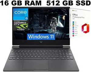 HP Victus 15 Gaming Laptop, 15.6" FHD 144Hz, Intel Core i5-13420H 8 Cores Processor, NVIDIA GeForce RTX 4050 6GB GDDR6, 16GB DDR4 512GB PCIe SSD, Backlit KB, Windows 11, Office 2021 License HP Victus 15 Gaming Laptop, 15.6" FHD 144Hz, Intel Core i5-13420H 8 Cores Processor, NVIDIA GeForce RTX 4050 6GB GDDR6, 16GB DDR4 512GB PCIe SSD, Backlit KB, Windows 11, Office 2021 License