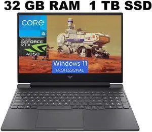 HP Victus 15 Gaming Laptop, 15.6" FHD 144Hz, Intel Core i5-13420H 8 Cores Processor, NVIDIA GeForce RTX 4050 6GB GDDR6, 32GB DDR4 1TB PCIe SSD, Wi-Fi 6, Backlit KB, Windows 11 Pro HP Victus 15 Gaming Laptop, 15.6" FHD 144Hz, Intel Core i5-13420H 8 Cores Processor, NVIDIA GeForce RTX 4050 6GB GDDR6, 32GB DDR4 1TB PCIe SSD, Wi-Fi 6, Backlit KB, Windows 11 Pro