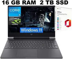 HP Victus 15 Gaming Laptop, 15.6" FHD 144Hz, Intel Core i5-13420H 8 Cores Processor, NVIDIA GeForce RTX 4050 6GB GDDR6, 16GB DDR4 2TB PCIe SSD, Backlit KB, Windows 11, Office 2021 License HP Victus 15 Gaming Laptop, 15.6" FHD 144Hz, Intel Core i5-13420H 8 Cores Processor, NVIDIA GeForce RTX 4050 6GB GDDR6, 16GB DDR4 2TB PCIe SSD, Backlit KB, Windows 11, Office 2021 License
