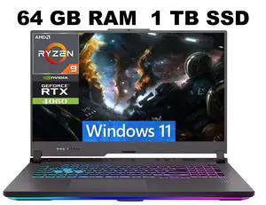 ASUS ROG Strix G17 Gaming Laptop, 17.3" WQHD (2560x1440) 240Hz, AMD 12-Core Ryzen 9 7845HX Processor, NVIDIA GeForce RTX 4060 8GB Graphic, 64GB DDR5 1TB PCIe SSD, Windows 11 ASUS ROG Strix G17 Gaming Laptop, 17.3" WQHD (2560x1440) 240Hz, AMD 12-Core Ryzen 9 7845HX Processor, NVIDIA GeForce RTX 4060 8GB Graphic, 64GB DDR5 1TB PCIe SSD, Windows 11
