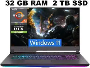 ASUS ROG Strix G17 Gaming Laptop, 17.3" WQHD (2560x1440) 240Hz, AMD 12-Core Ryzen 9 7845HX Processor, NVIDIA GeForce RTX 4060 8GB Graphic, 32GB DDR5 2TB PCIe SSD, Windows 11 ASUS ROG Strix G17 Gaming Laptop, 17.3" WQHD (2560x1440) 240Hz, AMD 12-Core Ryzen 9 7845HX Processor, NVIDIA GeForce RTX 4060 8GB Graphic, 32GB DDR5 2TB PCIe SSD, Windows 11