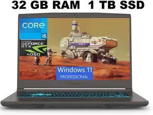 MSI Thin 15 Gaming Laptop, 15.6" Full HD (1920x1080) 144Hz, Intel Core i5-13420H 8 cores Processor, NVIDIA GeForce RTX 4050 6GB Graphic, 32GB DDR5 1TB PCIe SSD, Backlit Keyboard, Windows 11 Pro MSI Thin 15 Gaming Laptop, 15.6" Full HD (1920x1080) 144Hz, Intel Core i5-13420H 8 cores Processor, NVIDIA GeForce RTX 4050 6GB Graphic, 32GB DDR5 1TB PCIe SSD, Backlit Keyboard, Windows 11 Pro
