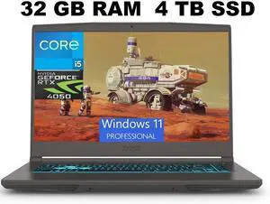 MSI Thin 15 Gaming Laptop, 15.6" Full HD (1920x1080) 144Hz, Intel Core i5-13420H 8 cores Processor, NVIDIA GeForce RTX 4050 6GB Graphic, 32GB DDR5 4TB PCIe SSD, Backlit Keyboard, Windows 11 Pro MSI Thin 15 Gaming Laptop, 15.6" Full HD (1920x1080) 144Hz, Intel Core i5-13420H 8 cores Processor, NVIDIA GeForce RTX 4050 6GB Graphic, 32GB DDR5 4TB PCIe SSD, Backlit Keyboard, Windows 11 Pro