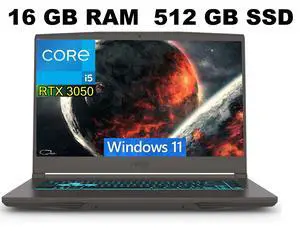 MSI Thin 15 Gaming Laptop, 15.6" Full HD (1920x1080) 144Hz, Intel Core i5-13420H 8 cores Processor, NVIDIA GeForce RTX 3050 4 GB, 16GB DDR5 512GB PCIe SSD, Backlit Keyboard, Windows 11 MSI Thin 15 Gaming Laptop, 15.6" Full HD (1920x1080) 144Hz, Intel Core i5-13420H 8 cores Processor, NVIDIA GeForce RTX 3050 4 GB, 16GB DDR5 512GB PCIe SSD, Backlit Keyboard, Windows 11