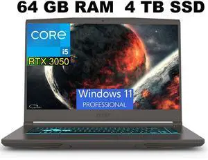 MSI Thin 15 Gaming Laptop, 15.6" Full HD (1920x1080) 144Hz, Intel Core i5-13420H 8 cores Processor, NVIDIA GeForce RTX 3050 4 GB, 64GB DDR5 4TB PCIe SSD, Backlit Keyboard, Windows 11 Pro MSI Thin 15 Gaming Laptop, 15.6" Full HD (1920x1080) 144Hz, Intel Core i5-13420H 8 cores Processor, NVIDIA GeForce RTX 3050 4 GB, 64GB DDR5 4TB PCIe SSD, Backlit Keyboard, Windows 11 Pro