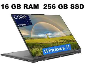 Lenovo Yoga 7i 2-in-1 Laptop, 16" FHD+ Touchscreen, Intel Core Ultra 7 155U 12 Cores Processor, Intel Graphics, 16GB DDR4 256GB PCIe SSD, FP Reader, Backlit KB, Windows 11 Home Lenovo Yoga 7i 2-in-1 Laptop, 16" FHD+ Touchscreen, Intel Core Ultra 7 155U 12 Cores Processor, Intel Graphics, 16GB DDR4 256GB PCIe SSD, FP Reader, Backlit KB, Windows 11 Home