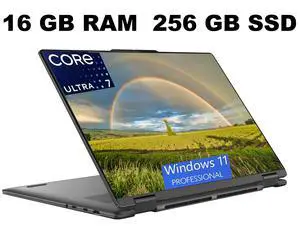 Lenovo Yoga 7i 2-in-1 Laptop, 16" FHD+ Touchscreen, Intel Core Ultra 7 155U 12 Cores Processor, Intel Graphics, 16GB DDR4 256GB PCIe SSD, FP Reader, Backlit KB, Windows 11 Pro Lenovo Yoga 7i 2-in-1 Laptop, 16" FHD+ Touchscreen, Intel Core Ultra 7 155U 12 Cores Processor, Intel Graphics, 16GB DDR4 256GB PCIe SSD, FP Reader, Backlit KB, Windows 11 Pro