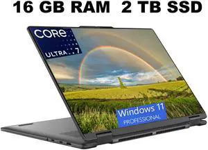 Lenovo Yoga 7i 2-in-1 Laptop, 16" FHD+ Touchscreen, Intel Core Ultra 7 155U 12 Cores Processor, Intel Graphics, 16GB DDR4 2TB PCIe SSD, FP Reader, Backlit KB, Windows 11 Pro Lenovo Yoga 7i 2-in-1 Laptop, 16" FHD+ Touchscreen, Intel Core Ultra 7 155U 12 Cores Processor, Intel Graphics, 16GB DDR4 2TB PCIe SSD, FP Reader, Backlit KB, Windows 11 Pro
