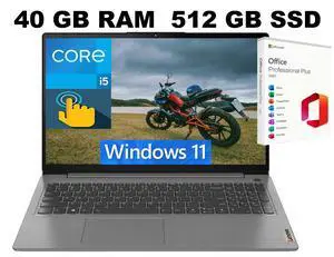 Lenovo IdeaPad 3 15 Laptop, 15.6" FHD Touchscreen, Intel Core i5-1135G7 4 Cores Processor, Intel Iris Xe Graphics, 40GB DDR4 512GB PCIe SSD, Wi-Fi 6, HDMI, Webcam, Windows 11 ,Office 2021 License Lenovo IdeaPad 3 15 Laptop, 15.6" FHD Touchscreen, Intel Core i5-1135G7 4 Cores Processor, Intel Iris Xe Graphics, 40GB DDR4 512GB PCIe SSD, Wi-Fi 6, HDMI, Webcam, Windows 11 ,Office 2021 License