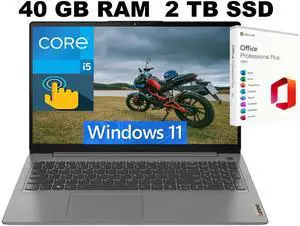 Lenovo IdeaPad 3 15 Laptop, 15.6" FHD Touchscreen, Intel Core i5-1135G7 4 Cores Processor, Intel Iris Xe Graphics, 40GB DDR4 2TB PCIe SSD, Wi-Fi 6, HDMI, Webcam, Windows 11 ,Office 2021 License Lenovo IdeaPad 3 15 Laptop, 15.6" FHD Touchscreen, Intel Core i5-1135G7 4 Cores Processor, Intel Iris Xe Graphics, 40GB DDR4 2TB PCIe SSD, Wi-Fi 6, HDMI, Webcam, Windows 11 ,Office 2021 License