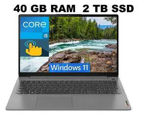 Lenovo IdeaPad 3 15 Laptop, 15.6" FHD (1920 x 1080) Touchscreen, Intel Core i5-1135G7 4 Cores Processor, Intel Iris Xe Graphics, 40GB DDR4 2TB PCIe SSD, Wi-Fi 6, HDMI, Webcam, Windows 11 Lenovo IdeaPad 3 15 Laptop, 15.6" FHD (1920 x 1080) Touchscreen, Intel Core i5-1135G7 4 Cores Processor, Intel Iris Xe Graphics, 40GB DDR4 2TB PCIe SSD, Wi-Fi 6, HDMI, Webcam, Windows 11