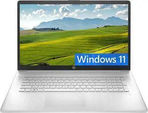 HP 17 Laptop, 17.3" FHD (1920 x 1080) display, AMD Ryzen 5 5500U 6-Core up to 4.0GHz, AMD Radeon Graphics, 16GB DDR4  512GB PCIe SSD, Fingerprint, Webcam, WiFi, Windows 11