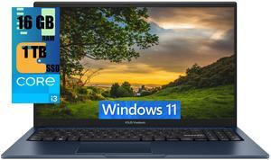 ASUS Vivobook 15 Laptop, 15.6" FHD (1920 x 1080) Display, Intel Core i3-1215U 6 cores Processor, Intel UHD Graphics, 16GB DDR4  1TB PCIe SSD, Wi-Fi 5, Bluetooth, Windows 11