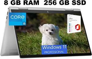 HP Envy x360 2-in-1 14 Laptop, 14" FHD Touchscreen, Intel Core i5-1335U 10-Core Processor, Iris Xe Graphics, 8GB  DDR4  256GB  PCIe SSD, Backlit KB, Fingerprint, Windows 11 Pro ,Office 2024 License