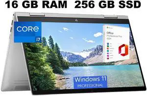 HP Envy x360 2-in-1 14 Laptop, 14" FHD Touchscreen, Intel Core i7-1355U Processor, Iris Xe Graphics, 16GB  DDR4  256GB  PCIe SSD, Backlit KB, Fingerprint, Windows 11 Pro ,Office 2024 License
