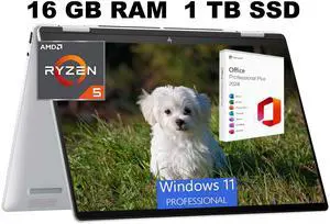 HP Envy X360 14 Laptop, 14" FHD+ Touchscreen, AMD Ryzen 5 8640HS 6 Cores Processor, AMD Radeon Graphics, 16GB  DDR4  1TB PCIe SSD, Backlit Kb, WiFi 6E, Windows 11 Pro ,Office 2024 License