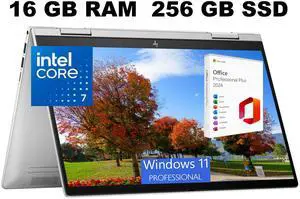 HP Envy x360 2-in-1 14 Laptop, 14" FHD Touchscreen, Intel Core 7 150U 10 Cores Processor, Intel Graphics, 16GB  DDR4  256GB  PCIe SSD, Backlit KB, Fingerprint, Windows 11 Pro ,Office 2024 License