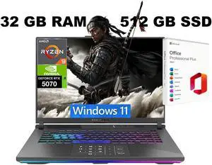 ASUS ROG Strix G16 Gaming Laptop, 16" Full HD+165Hz, AMD Ryzen 9 8940HX 16 cores Processor, NVIDIA GeForce RTX 5070 8GB GDDR7, WiFi 6E, 32GB DDR5 512GB PCIe SSD, Windows 11, Office 2021 License ASUS ROG Strix G16 Gaming Laptop, 16" Full HD+165Hz, AMD Ryzen 9 8940HX 16 cores Processor, NVIDIA GeForce RTX 5070 8GB GDDR7, WiFi 6E, 32GB DDR5 512GB PCIe SSD, Windows 11, Office 2021 License