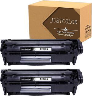JUSTCOLOR Compatible Toner Cartridges Replacement for HP 12A Q2612A to use with 1020 1012 1022 1018 1010 3015 3030 3050 3052 M1120 Printer (Black, 2-Pack)