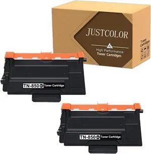 JUSTCOLOR Compatible Toner Cartridge Replacement for Brother TN850 TN 850 TN-850 TN820 TN 820 TN-820 to use with MFCL5900DW (Black, High Yield, 2-Pack)