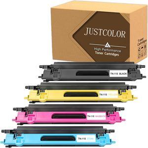 JUSTCOLOR Compatible Toner Cartridge Replacement for Brother TN115 DCP-9040 9040CN 9045 9045CDN 9045CN HL-4040 4040CDN 4040CN 4050 4050CDN 4050CN 4070CDW (1 Black, 1 Cyan, 1 Magenta, 1 Yellow) 4 Pack