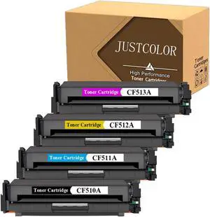 JUSTCOLOR Compatible Toner Cartridges Replacement for HP 204A CF510A CF511A CF512A CF513A Work with HP Color Laserjet Pro MFP M180nw M180n M181 M181fw Printer (Black, Cyan, Yellow, Magenta) 4 Pack