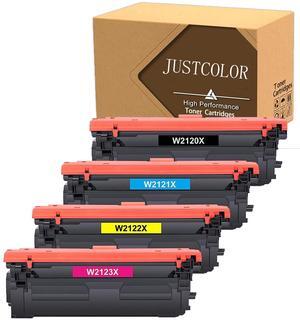 JUSTCOLOR Compatible Toner Cartridge Replacement for HP 212X 212A W2120X W2120A for HP Color Enterprise M555dn M554dn M555x MFP M578f M578dn Flow MFP M578c M578z Printer (Black Cyan Yellow Magenta)