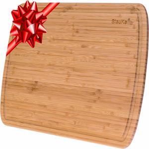 Wood Cutting Board for Kitchen - 18x12" Extra Large Bamboo Cutting Board with Juice Groove - Wooden Chopping Board, Serving Tray, Butcher Block - BlauKe®