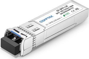 QSFPTEK 10G SFP+ Module LC Single-Mode Transceiver 10GBASE-LR for Cisco SFP-10G-LR, Ubiquiti UF-SM-10G-20, Netgear, Zyxel, Qnap NAS, Mikrotik, D-Link (1310nm, 10km, with DDM)