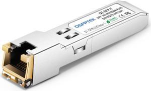 QSFPTEK SFP RJ45 Copper Module Gigabit Transceiver 10/100/1000BASE-T for Cisco GLC-T/GLC-TE/SFP-GE-T, MikroTik, Reach 100m