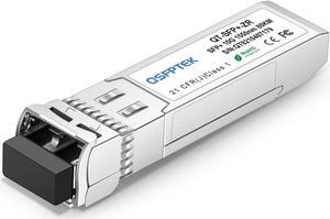 QSFPTEK 10G SFP+ Module LC Single-Mode Transceiver 10GBASE-ZR for Cisco SFP-10G-ZR, Ubiquiti, Netgear, Mikrotik, D-Link, TP-Link, Broadcom, Linksys (1550nm, 80km, with DDM)