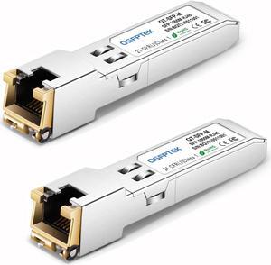 QSFPTEK SFP RJ45 Copper Module Gigabit Transceiver 1000BASE-T for Cisco GLC-T/GLC-TE/SFP-GE-T, Ubiquiti UF-RJ45-1G, Netgear, other Open Switches, Reach 100m