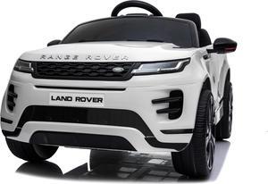 Kids Outdoor Toys  12V Electric Car with RC Ride On Cars with Open Doors, Leather Seat, Suspension Wheels, MP4 Screen, White, Americas Toys Compatible with Land Rover