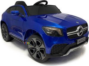 Americas Toys 12V Battery Ride On Car with RC Electric Car for Kids, Open Doors, Castor Wheels, Pull Handle, Leather Seat, MP4 Music, Blue Touch Screen Compatible with Mercedes-Benz