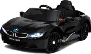Americas Toys Compatible with BMW - Licensed 12V Battery Powered Ride On Car - Ride On Toys with RC MP3 Music, Suspension System, Lights, Sound Buttons, Leather Seat Black Compatible with BMW