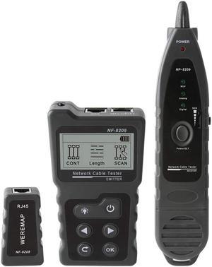 Network Cable Tester NF-8209 Wire Tracker Network Tool Scan Cable Wiremap Tester CAT5 CAT6 Cable Length Measurement, PoE Testing, NCV Function
