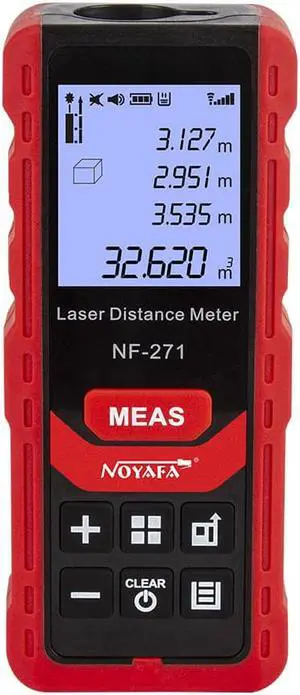 Laser Distance Meter NF-271L 40M/80M, NOYAFA Silent Laser Range Finder, M/in/Ft Unit Switching, Backlit LCD Display, Measure Distance, Pythagorean, Area and Volume