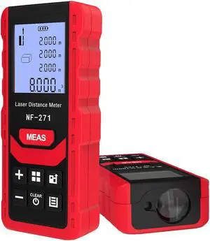 Laser Distance Meter NF-271L 80M, NOYAFA Silent Laser Range Finder, M/in/Ft Unit Switching, Backlit LCD Display, Measure Distance, Pythagorean, Area and Volume