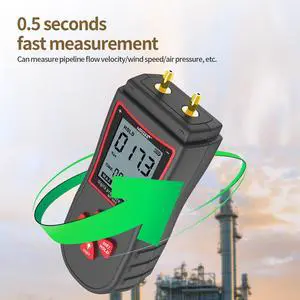 NOYAFA Digital Differential Pressure Gauge Differential Pressure Range 35.1 Kpa Measurable Negative Difference Pressure  NF-565