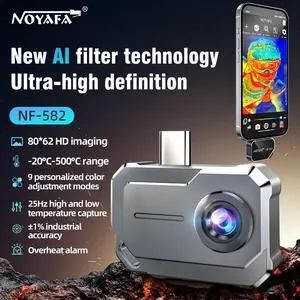 NOYAFA NF-582 Phone Thermal Camera 80x62 IR for Android USB Type-C, -20°C~500°C, AI Filter, 9 Palettes, IP53 NOYAFA NF-582 Phone Thermal Camera 80x62 IR for Android USB Type-C, -20°C~500°C, AI Filter, 9 Palettes, IP53