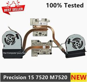 For Precision 15 7520 M7520 Laptop CPU GPU Cooling Fan With Heatsink AT1S001ZAL CN-0GKC3X 0GKC3X GKC3X