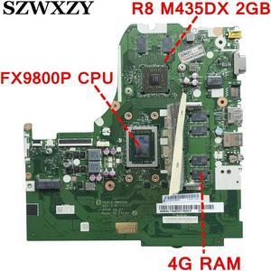 5B20L71649 For 310-15ABR Laptop Motherboard R8 M435DX 2GB GPU FX9800P CPU 4GB RAM NMA741
