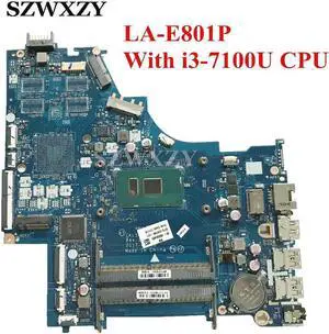 For 15-BS Laptop Motherboard LA-E801P 924749-601 924749-501 924749-001 With i3-7100U CPU DDR4