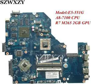 NBMLE11002 For Aspire E5-551G Laptop Motherboard With A8-7100 CPU R7 M265 2GB GPU Z5WAK LA-B221P