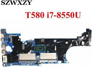 For T580 Laptop Motherboard i7-8550U CPU 01YR244 17812-1 448.0CW07.0011 DDR4