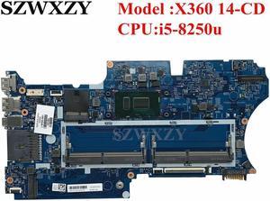 For X360 14-CD 14M-CD Laptop Motherboard SR3LA i5-8250u CPU 17879-1B 448.0E809.001B L18163-601 L18163-001